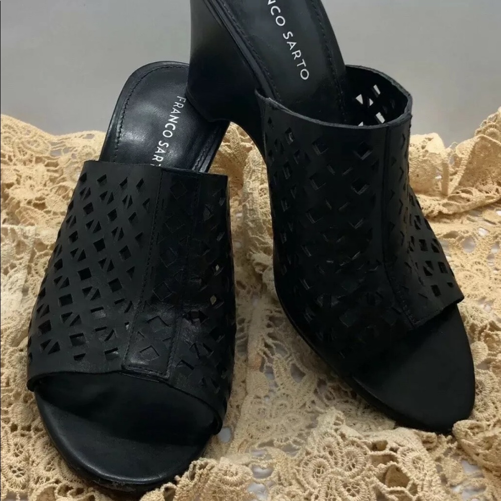 Franco Sarto TINTA Black Leather Wedge Size 11